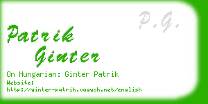 patrik ginter business card